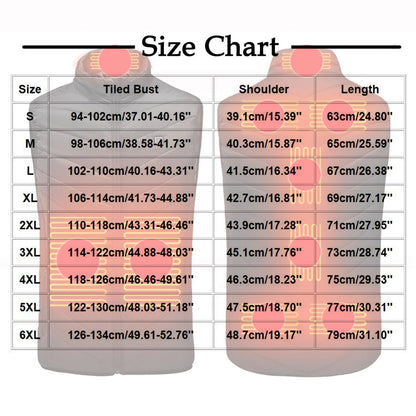 Heated Vest 18 Heating Zones plus Size Lightweight Unisex Heated Jacket 3 Temperature Control USB Electric Winter Coat with Pocket S-6XL on Clearance