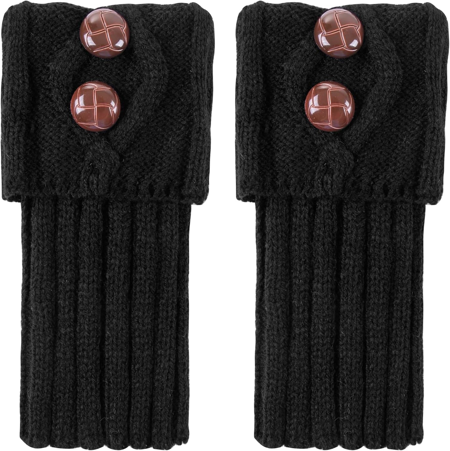 REDESS Women Boot Knit Cuffs,Short Crochet Leg Warmers, Variety of Styles Winter Warm Cuff Socks 3 Pairs
