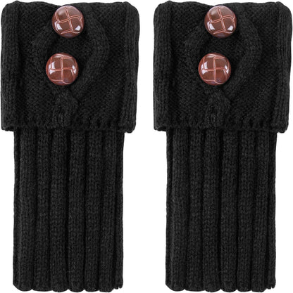 REDESS Women Boot Knit Cuffs,Short Crochet Leg Warmers, Variety of Styles Winter Warm Cuff Socks 3 Pairs