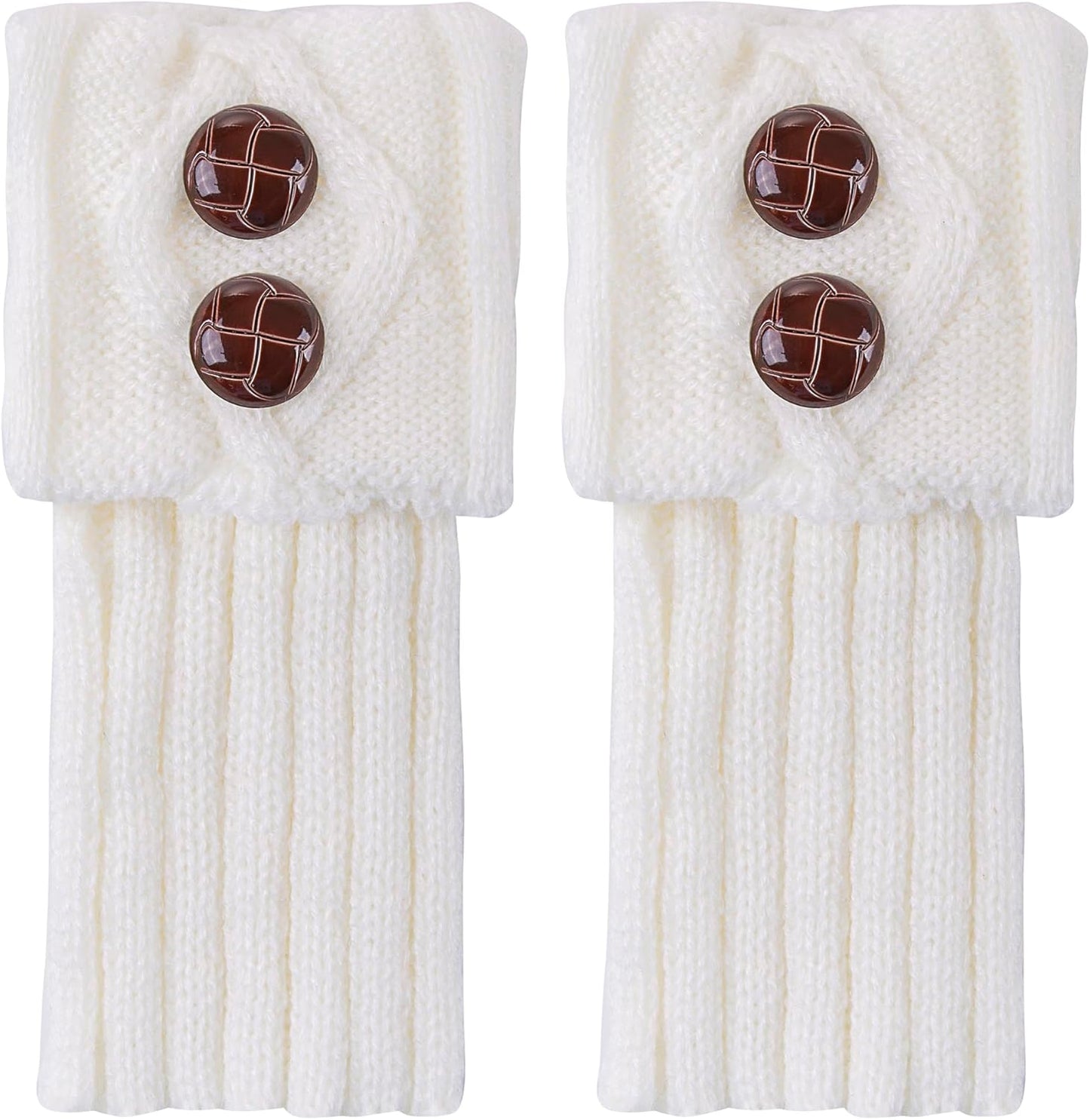 REDESS Women Boot Knit Cuffs,Short Crochet Leg Warmers, Variety of Styles Winter Warm Cuff Socks 3 Pairs